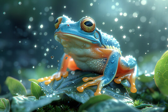 Tree Frog and Flying Frog Illustration