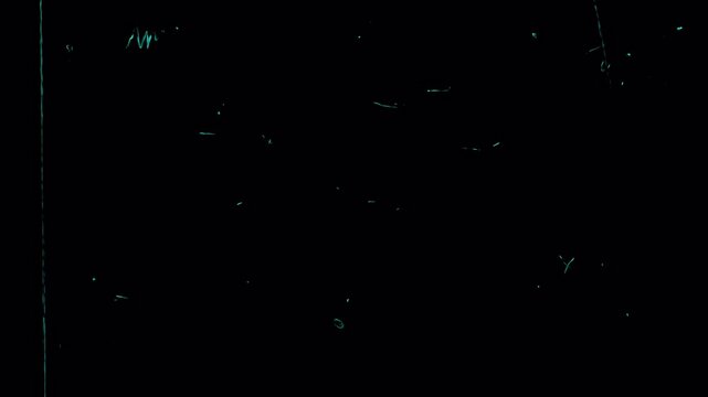 Small blue statics, on a black old surface. Retro film animation for overlay in 4K. Stock nostalgia affect for clips and stories.