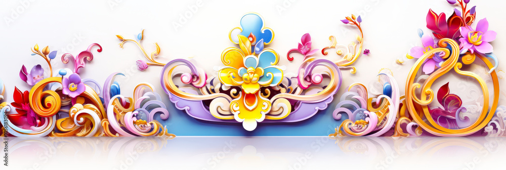 Aufkleber a vibrant floral design features intricate patterns with various colors, enhancing the aesthetic app