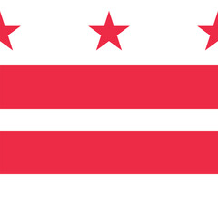 Square flag of the United States of America federal state of DISTRICT OF COLUMBIA