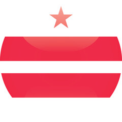 Sphere flag of the United States of America federal state of DISTRICT OF COLUMBIA