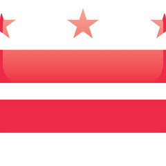 Cube flag of the United States of America federal state of DISTRICT OF COLUMBIA