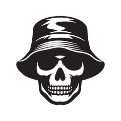 Download Skull Bucket Hat Silhouette Vector Art for T-Shirts & Tattoos