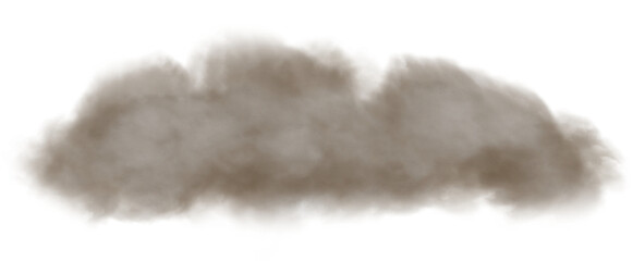 Simple dust cloud on isolated background. Illustration with dark dust brushes. PNG format, convenient and fast to use for background compositions. .