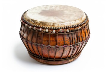 Indian drum isolated on white background