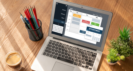 Fototapeta premium Online applointment booking calendar for modish regristration on the internet website