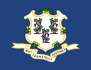 Normal flag of the United States of America federal state of CONNECTICUT