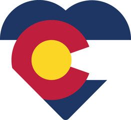 Heart flag of the United States of America federal state of COLORADO