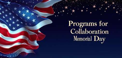 American flag with stars background for Memorial Day program