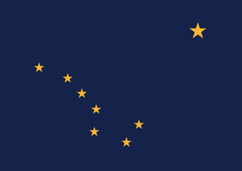 Normal flag of the United States of America federal state of ALASKA