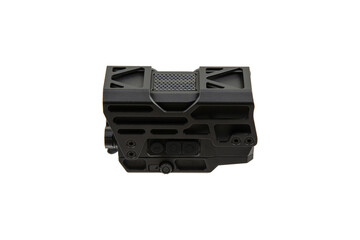 Modern optical collimator sight. Aiming device for shooting at short distances. Isolate on a white...