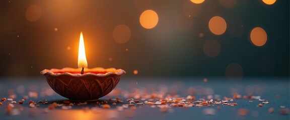 Oil Lamp Decor for a Joyous Diwali Festival Celebration
