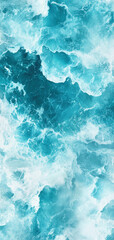 Fototapeta premium Explore the vibrant turquoise ocean waves with foamy textures captured from above