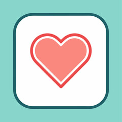 Simple and modern heart icon, perfect for use in website design, app interfaces, social media, or any project requiring a clean and minimalist aesthetic.