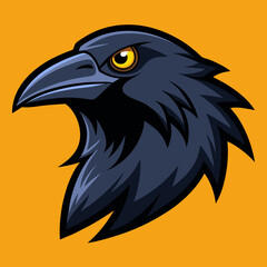 raven on a white background