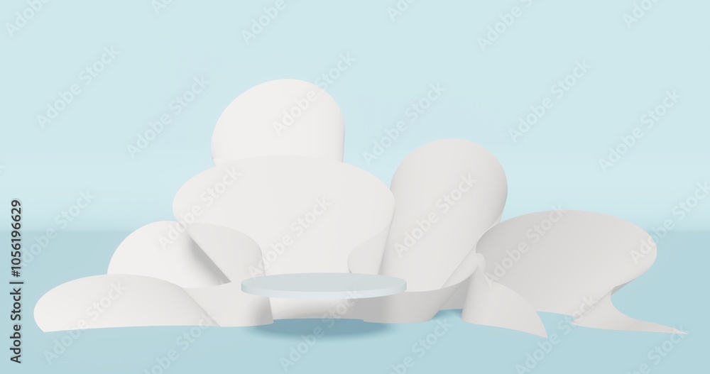 Aufkleber abstract gray podium background curved pattern in design 3d render
