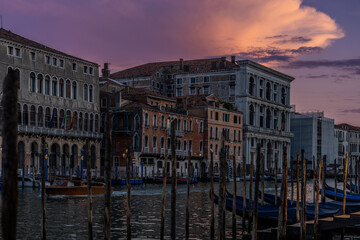 Grand canal cityscape at sunset