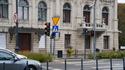 Traffic lights and road signs