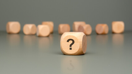 Intriguing Wooden Blocks Featuring the Symbol of a Question Mark for All to Explore