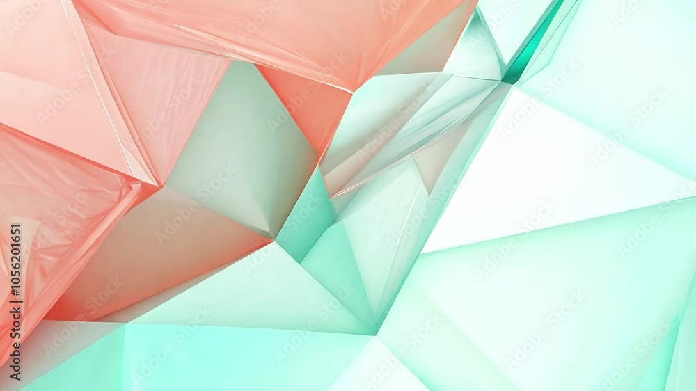 Poster abstract geometric patterns in vibrant red and teal colors creating a modern and dynamic visual repr