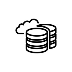 Cloud database icon logo sign set vector outline