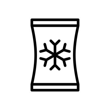 recommend clip art: Frozen food bag icon logo sign set vector outline