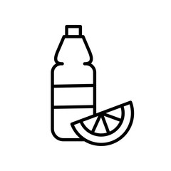 Juice bottle icon logo sign set vector outline