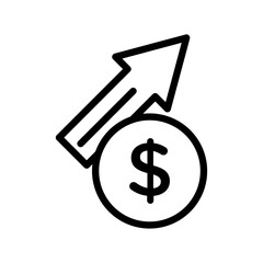 profit growth icon logo sign set vector outline