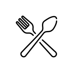 Spoon icon logo sign set vector outline