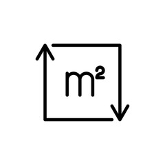 Square Meter icon logo sign set vector outline
