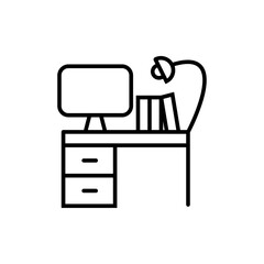 Study table icon logo sign set vector outline