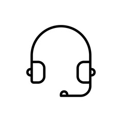 Support headset icon logo sign set vector outline