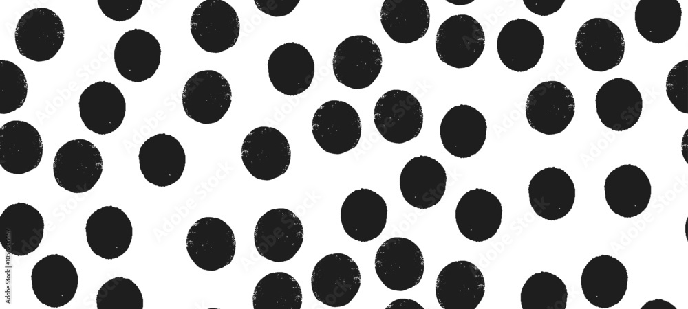 Poster Web
Seamless vector pattern with irregular crayon dots, splotches, and polkadot grain effect. Abstract black and white design.