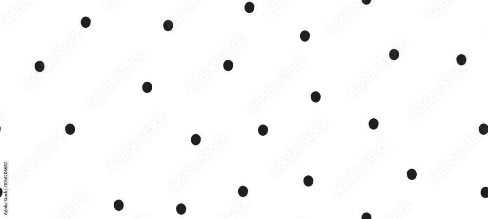 Poster 
Seamless vector pattern with irregular crayon dots and splotches, black and white polkadot texture on a white background.