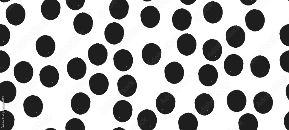 Aufkleber Seamless vector pattern of irregular crayon dots and splotches.  Abstract and minimal with small, random circles, grunge strokes, textures.