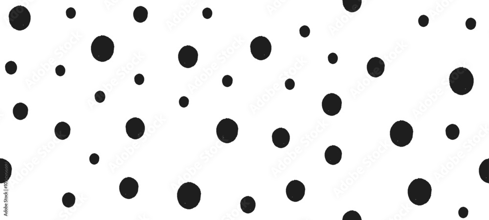 Aufkleber seamless polkadot pattern featuring irregular crayon spots and splotches. abstract vector design wit