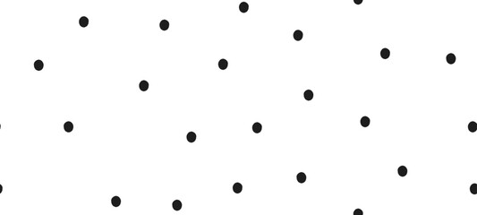 
Seamless vector pattern with irregular crayon dots and splotches, black and white polkadot texture on a white background.