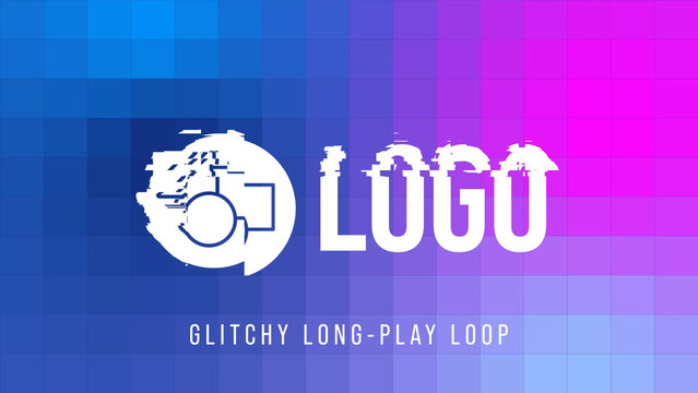 Glitch Logo and Text Background Loop