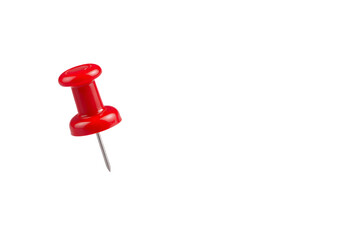 Red push pin isolated on transparent background