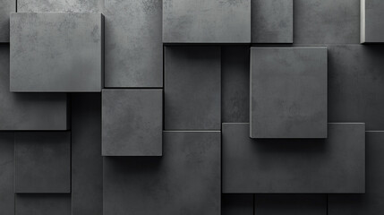 Dark geometric 3D tile pattern with textured square layers