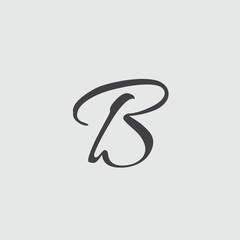 B feminine monogram logo design