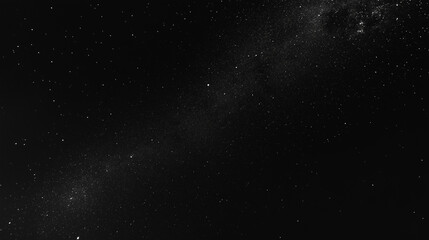 Fototapeta premium Starry night sky with faint Milky Way in black backdrop, with copy space