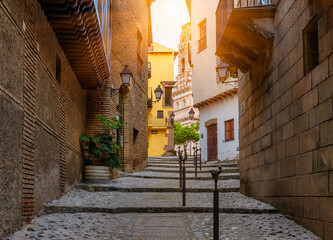 Poble Espanyol de Montjuic traditional architectures in Barcelona, Catalonia, Spain. Architecture and landmark of Barcelona.