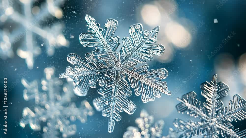 Aufkleber snowflakes arranged in a precise, repeating pattern on a frosty window, with each flake unique yet p