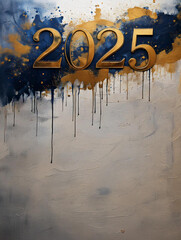 Fototapeta na wymiar Nowy \Rok Artystyczna Kartka 2025