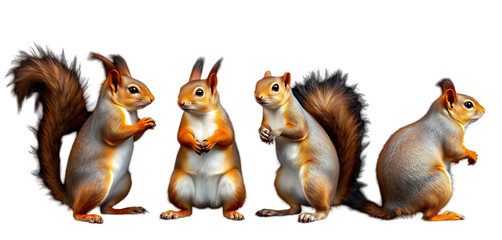 Squirrel full body isolate on transparency background PNG