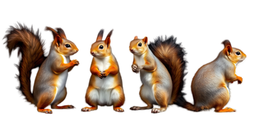 Squirrel full body isolate on transparency background PNG