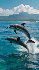 Obraz premium dolphin jumping out of water