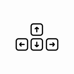 Arrow button on  keyboard  icon sign vector