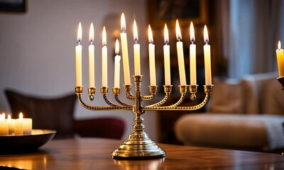 Hanukkah candles. - Powered by Adobe
